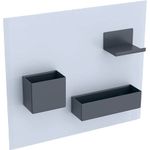 Tablero magnético Geberit con cajas de almacenamiento: Tablero magnético: blanco/revestido en polvo mate, Imanes de sujeción: lava/revestido de polvo